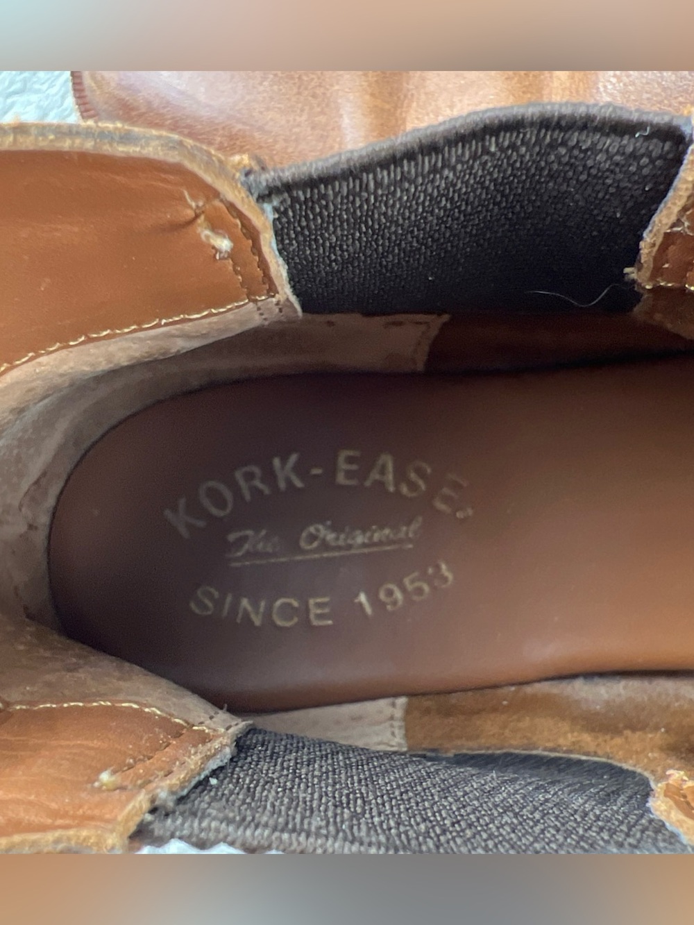 Kork Ease Boots Womens 9 M Kama Chelsea Ankle Bootie Brown Leather Low Heels - Picture 9 of 11
